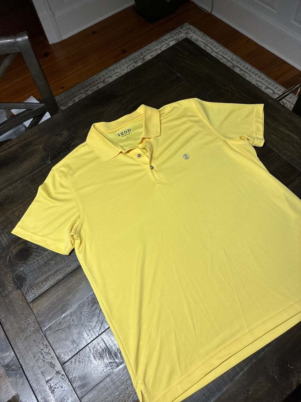 IZOD Golf Polo Size L Yellow Performance Short Sleeve Shirt